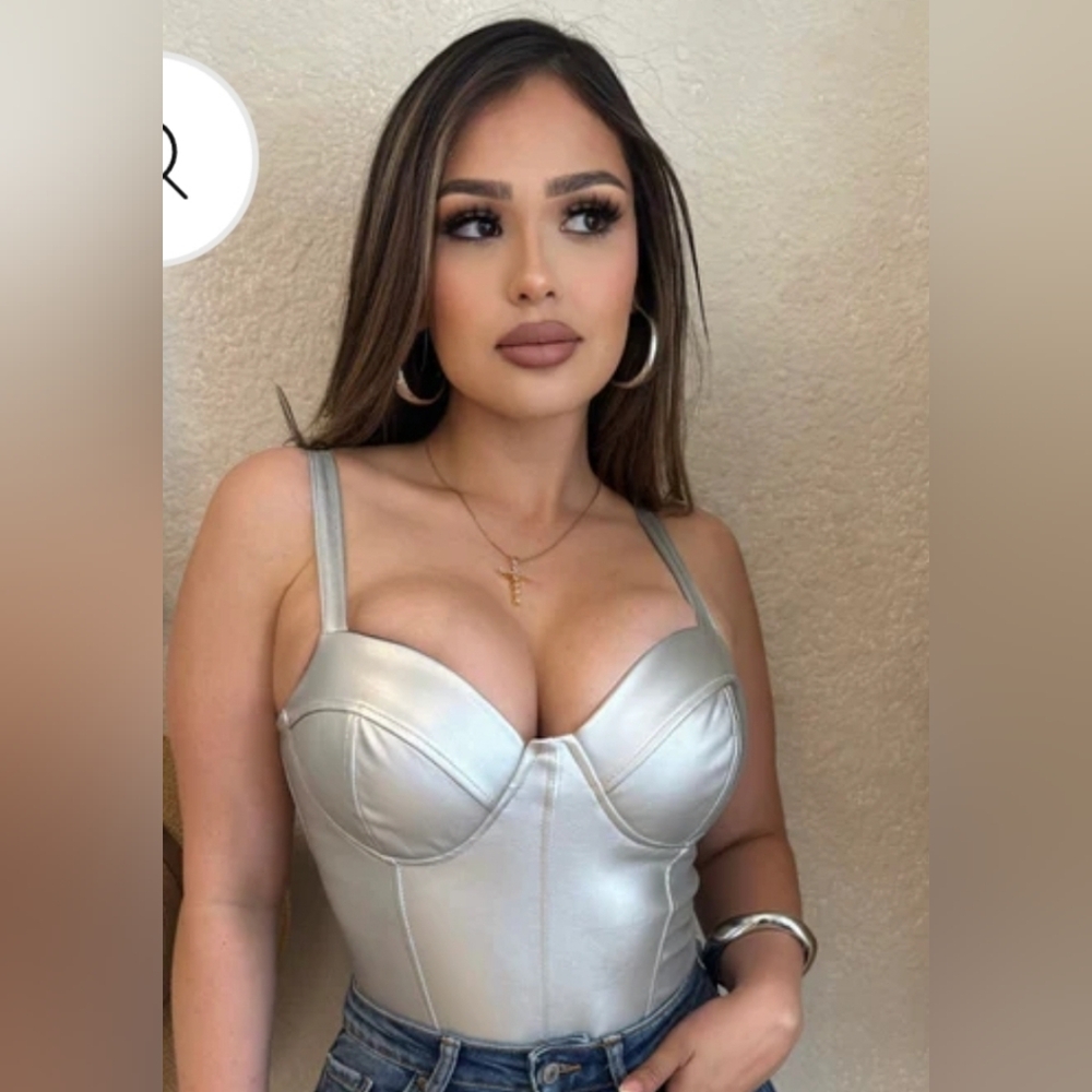 Women's Silver Bustier Top